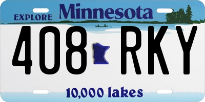 MN license plate 408RKY
