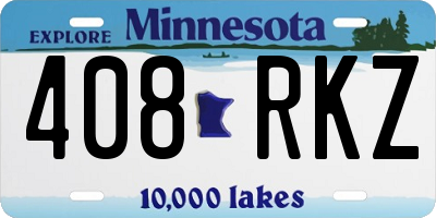 MN license plate 408RKZ