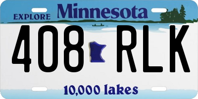 MN license plate 408RLK