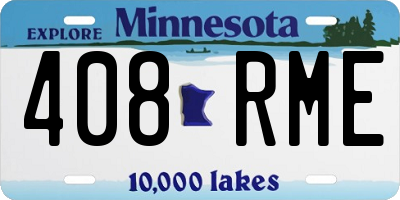 MN license plate 408RME