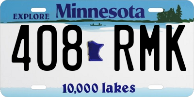 MN license plate 408RMK