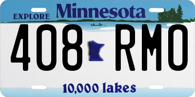 MN license plate 408RMO