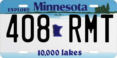 MN license plate 408RMT