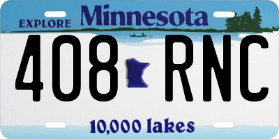 MN license plate 408RNC