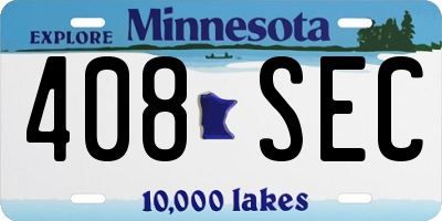 MN license plate 408SEC