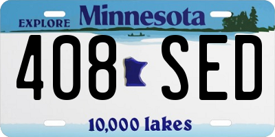 MN license plate 408SED