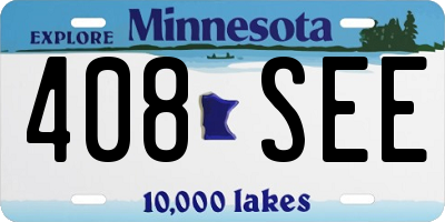 MN license plate 408SEE