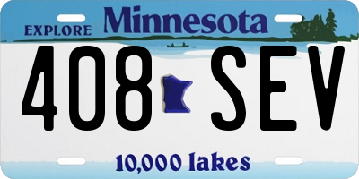 MN license plate 408SEV