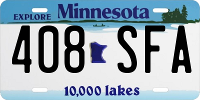 MN license plate 408SFA