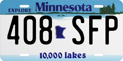 MN license plate 408SFP