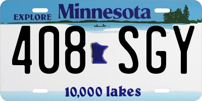 MN license plate 408SGY
