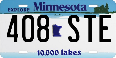 MN license plate 408STE