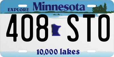 MN license plate 408STO