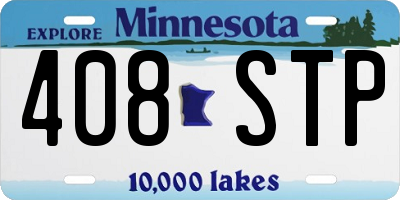 MN license plate 408STP