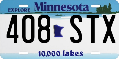 MN license plate 408STX