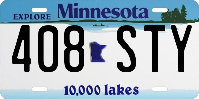 MN license plate 408STY