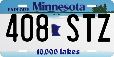 MN license plate 408STZ
