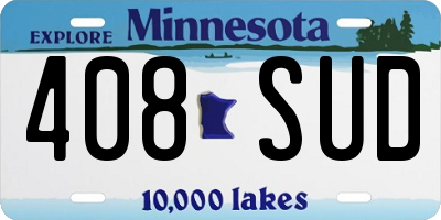 MN license plate 408SUD