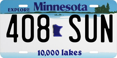MN license plate 408SUN