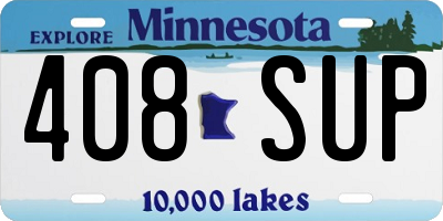 MN license plate 408SUP