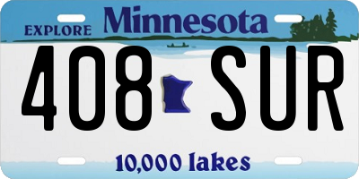 MN license plate 408SUR