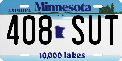 MN license plate 408SUT
