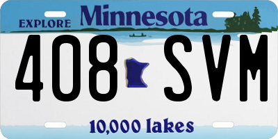 MN license plate 408SVM