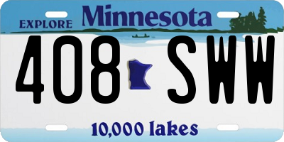 MN license plate 408SWW