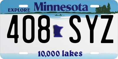 MN license plate 408SYZ