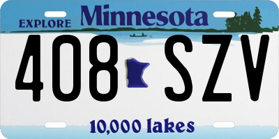 MN license plate 408SZV
