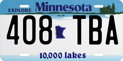 MN license plate 408TBA