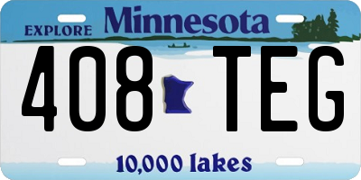 MN license plate 408TEG