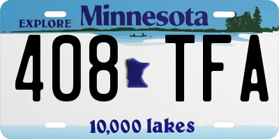 MN license plate 408TFA