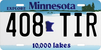 MN license plate 408TIR