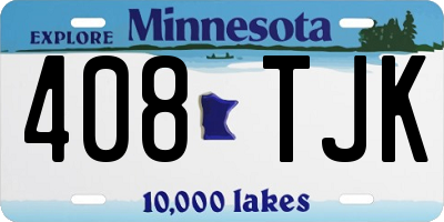 MN license plate 408TJK