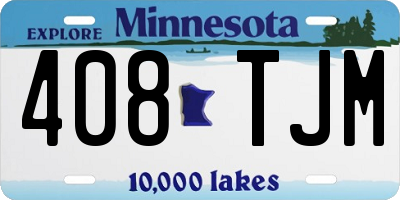 MN license plate 408TJM