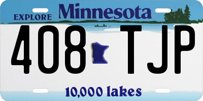 MN license plate 408TJP