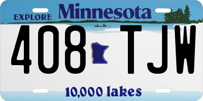 MN license plate 408TJW