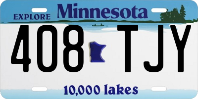 MN license plate 408TJY