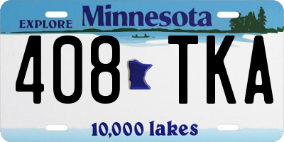 MN license plate 408TKA