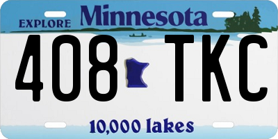 MN license plate 408TKC