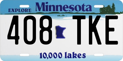 MN license plate 408TKE