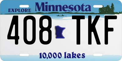 MN license plate 408TKF
