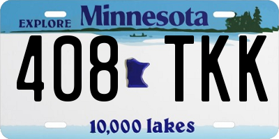 MN license plate 408TKK