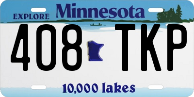 MN license plate 408TKP