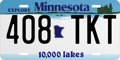 MN license plate 408TKT