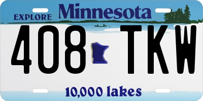MN license plate 408TKW