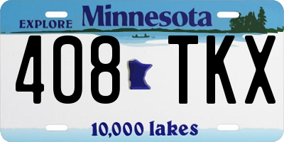 MN license plate 408TKX