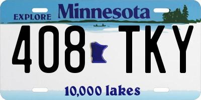MN license plate 408TKY