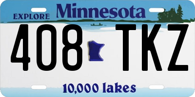 MN license plate 408TKZ